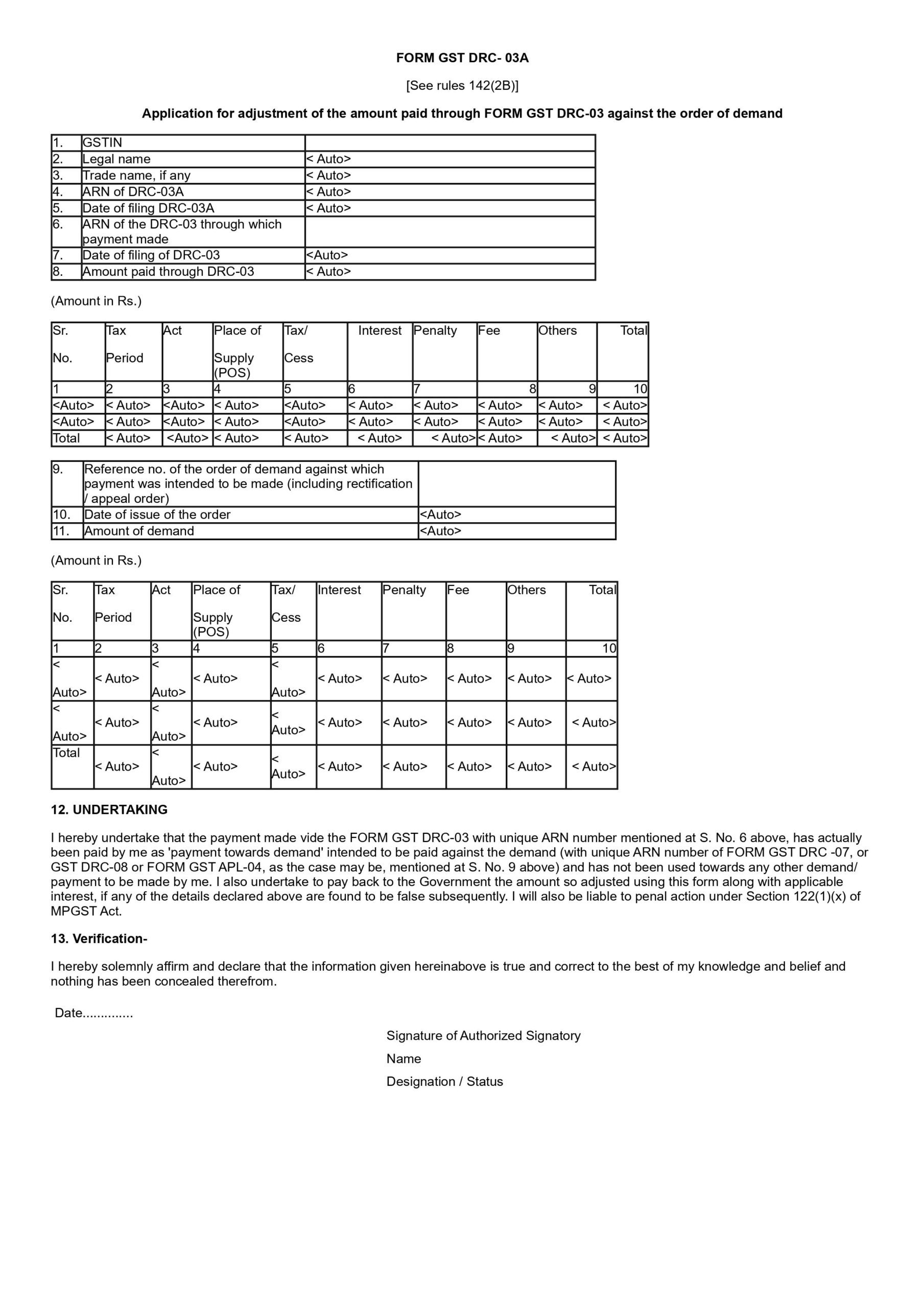 Clarification on GST Payments Through Form GST DRC-03 and Introduction of Form GST DRC-03A